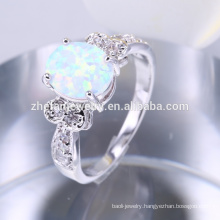 Artificial Brass white fire opal stone jewelry ring